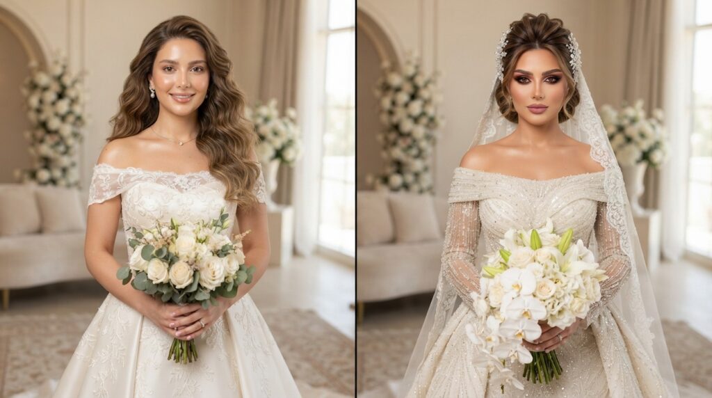 ميكب لفستان ابيض